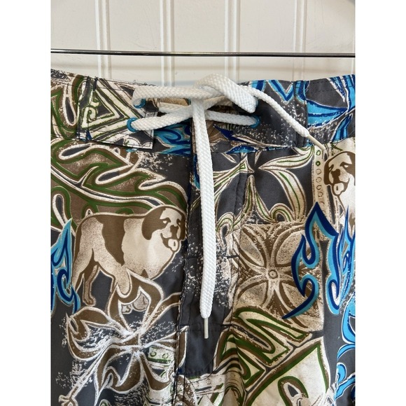 Big Dogs Lined Swim Shorts Men's Size Large Trunks Floral with Pockets - Picture 4 of 10